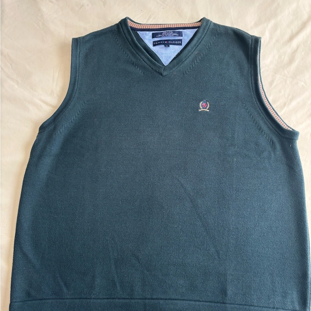Tommy Hilfiger Green Sleeveless Sweater Vest